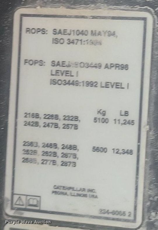 image for item DR4404 2007 Caterpillar 246B skid steer loader