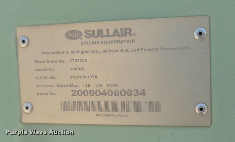 image for item DR4405 Sullair  3000/A air compressor