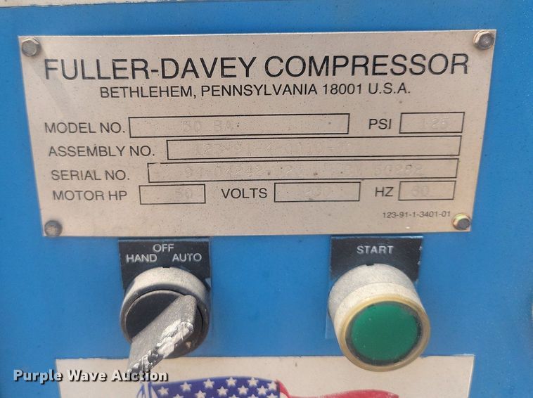 image for item DR4406 Fuller-Davey 50BA air compressor