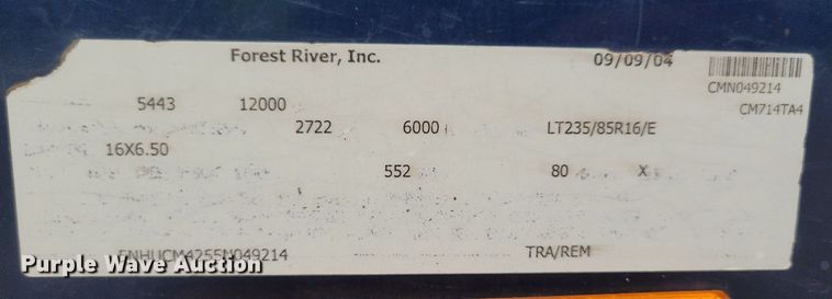 image for item DR4420 2005 Forest River Cargo Mate enclosed cargo trailer