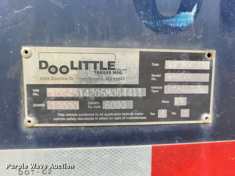 image for item DR4422 2005 Doolittle enclosed cargo trailer