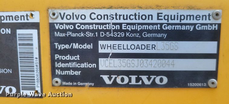 image for item DR4927 2014 Volvo L35G wheel loader