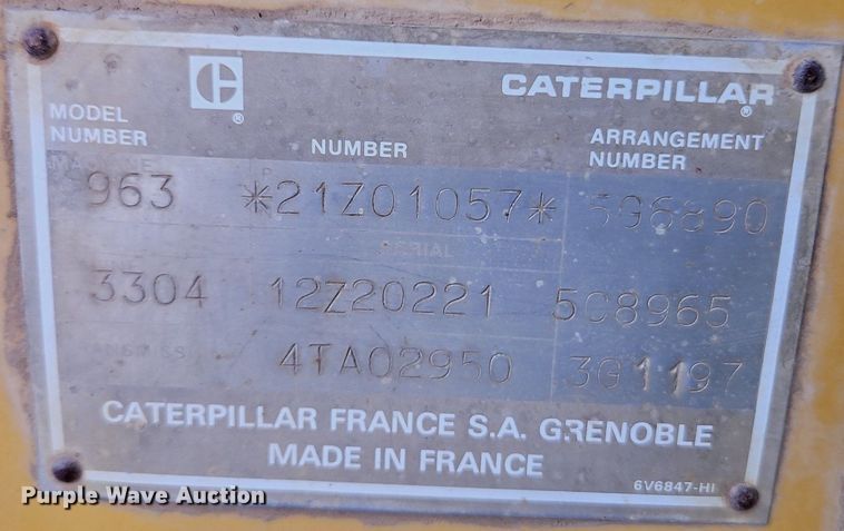 image for item DR8736 1987 Caterpillar  963 track loader