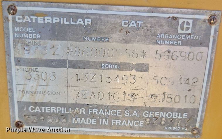 image for item DR8737 1988 Caterpillar  973 Z track loader