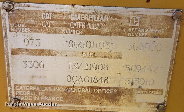 image for item DR8738 1990 Caterpillar  973 track loader