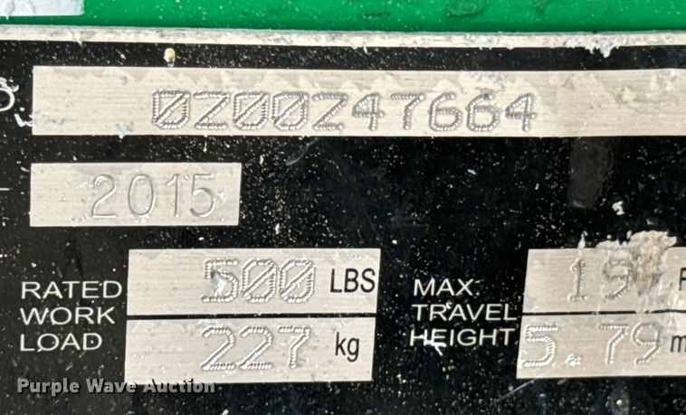 image for item DX1012 2015 JLG 1932RS scissor lift