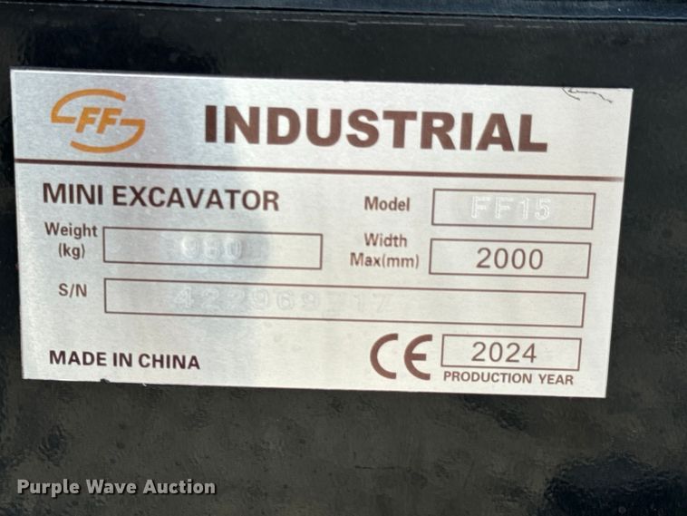 image for item DX1017 2024 FF Industrial FF15 mini excavator