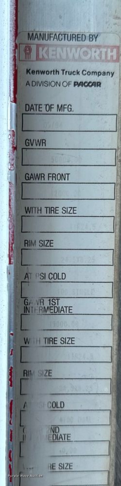 image for item DX1033 1994 Kenworth W900B dump truck