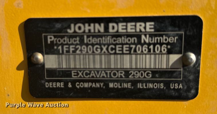 image for item DX3517 2014 John Deere  290G excavator