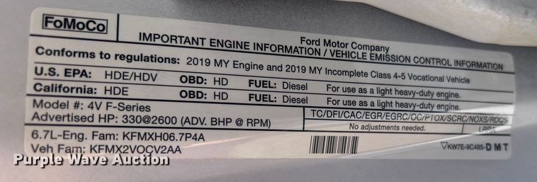 image for item EG0917 2019 Ford F550 Super Duty utility / service truck