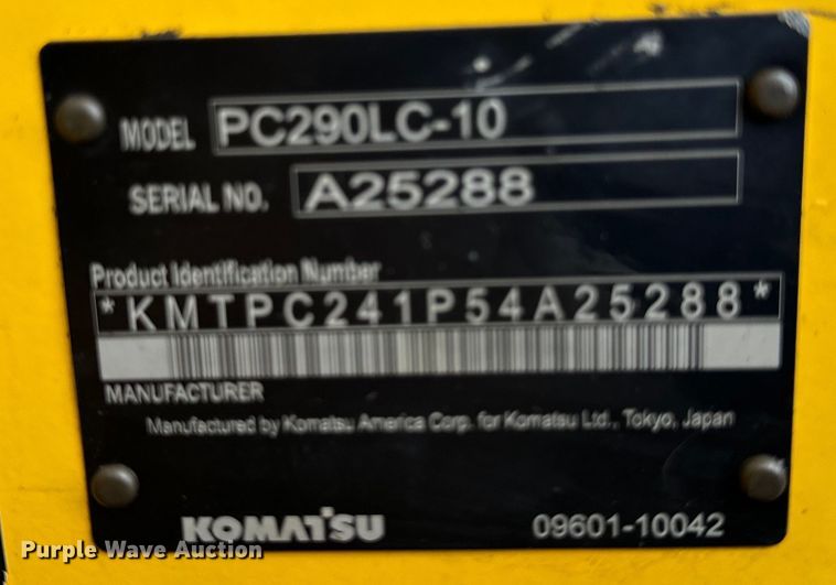 image for item EH4358 2013 Komatsu PC290LC-10 excavator