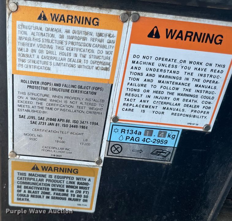 image for item EH4359 2002 Caterpillar 953C track loader