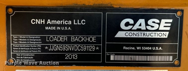 image for item EH4370 2013 Case  590 Super N backhoe