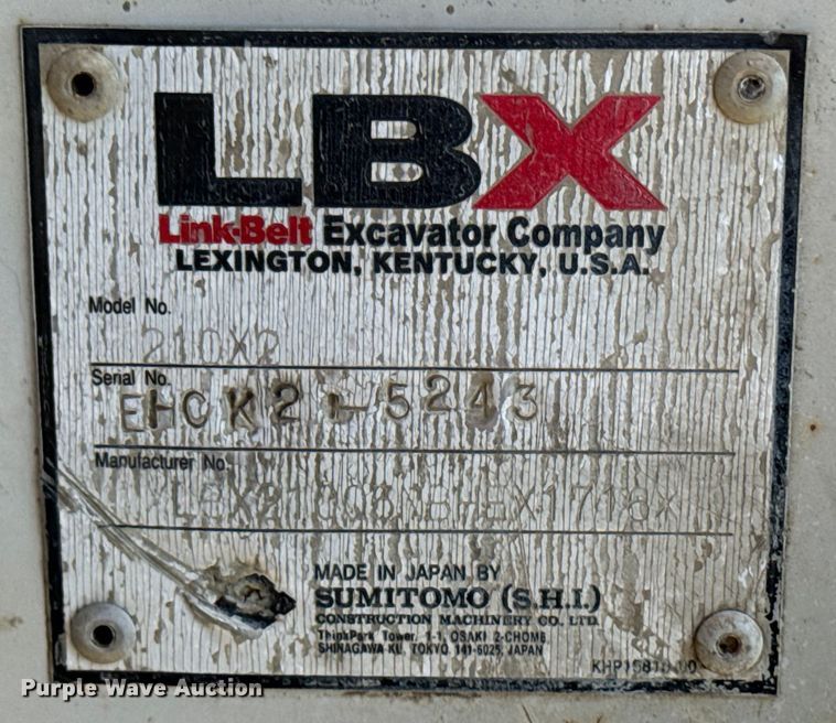 image for item EH4371 2012 Link-Belt  210 X2 excavator