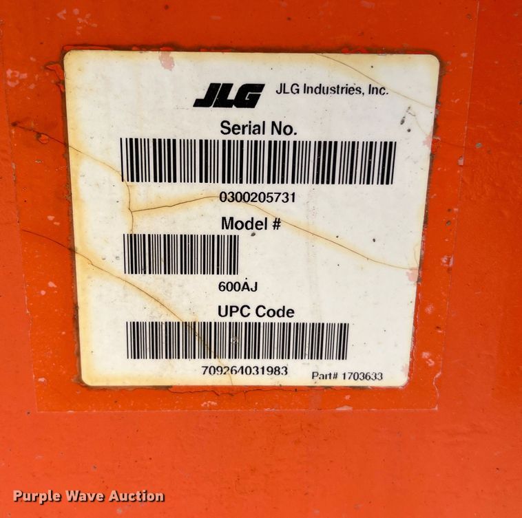 image for item EJ2856 2015 JLG 600AJ boom lift