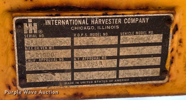 image for item EJ4479 1975 International Harvester TD15C dozer