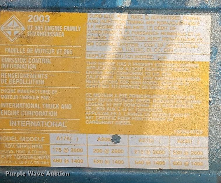 image for item EJ5792 2004 International 4200 dump truck