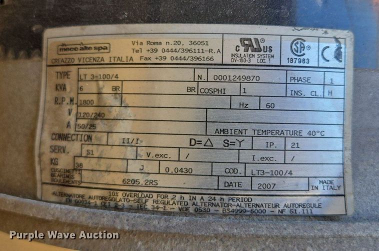 image for item EJ7149 Multiquip Night Hawk LT12 light plant