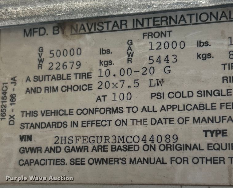 image for item EK3015 1991 International  9300 water truck