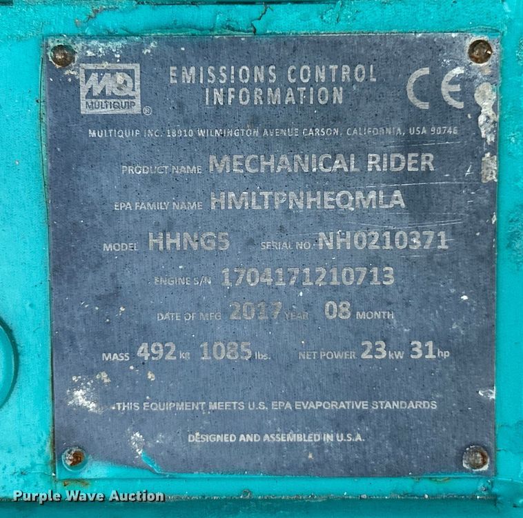 image for item EK4979 2017 Whiteman  HHNG5 power trowel