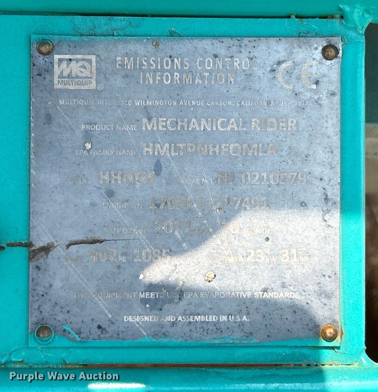 image for item EK4981 2017 Whiteman  HHNG5 power trowel