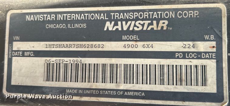 image for item EK5000 1995 International  4900 dump truck