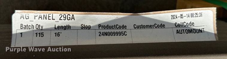 image for item IB9436 (115) sheets of Doerkson Metal Components metal siding/roofing