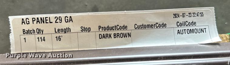 image for item IB9438 (114) sheets of Doerkson Metal Components metal siding/roofing