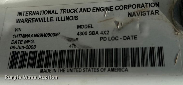 image for item LF9859 2009 International DuraStar 4300  bucket truck