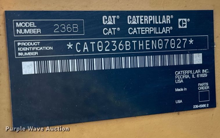 image for item LF9940 2007 Caterpillar  236B2 skid steer loader