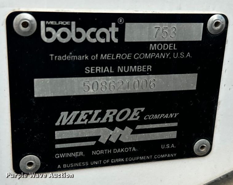 image for item LF9953 1993 Bobcat 753 skid steer loader