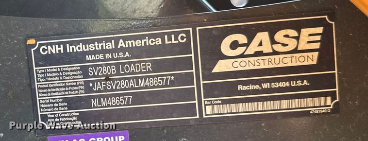 image for item LR9419 2020 Case SV280B skid steer loader