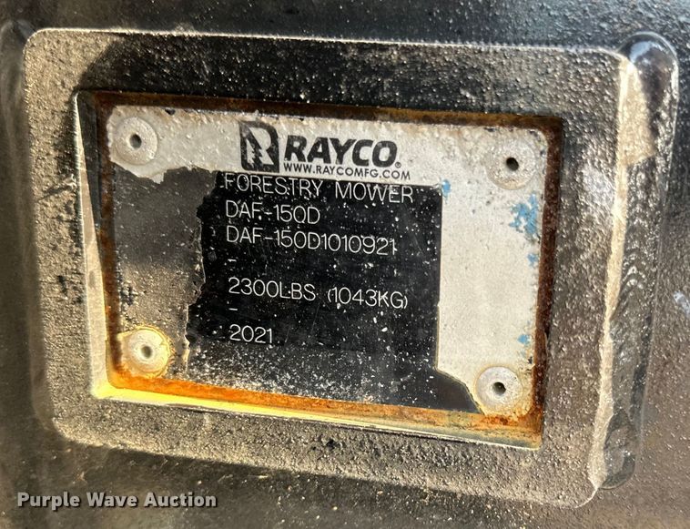 image for item LR9420 2021 Rayco DAF-150D skid steer mulcher