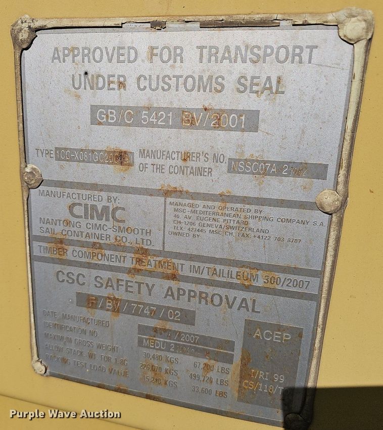 image for item NX9042 NSSCO7A2 shipping container 