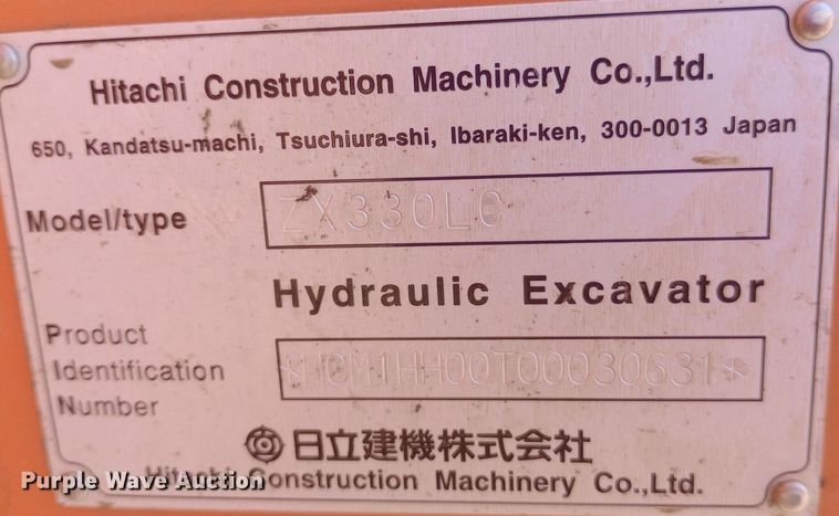 image for item NY9409 2002 Hitachi ZX330LC excavator