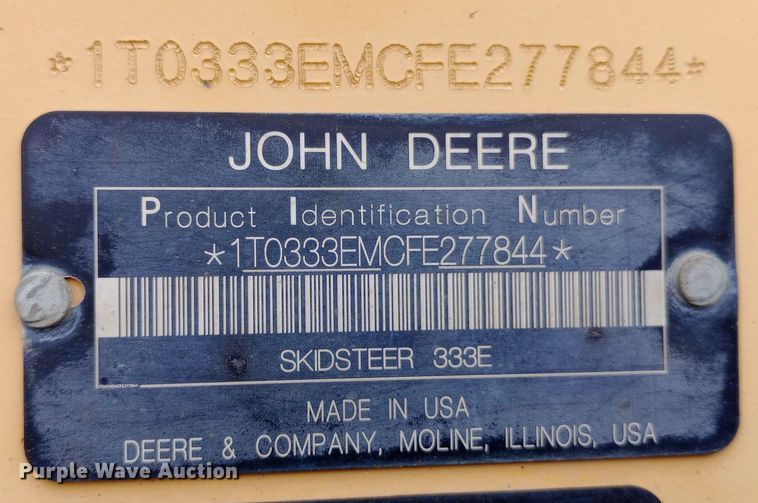 image for item NY9421 2015 John Deere 333E skid steer loader