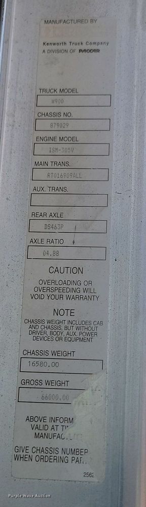 image for item OD9674 2001 Kenworth  W900 ready mix truck