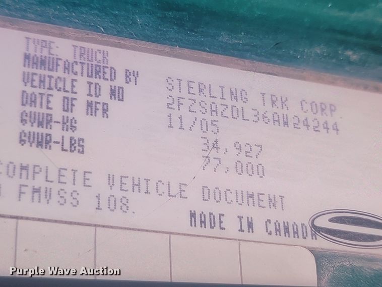 image for item OD9676 2006 Sterling  L9500 ready mix truck