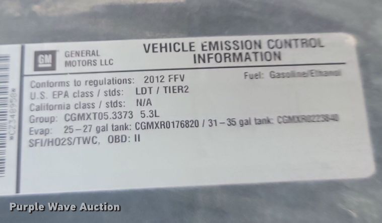 image for item OD9677 2012 Chevrolet  Silverado 1500 Ext. Cab pickup truck