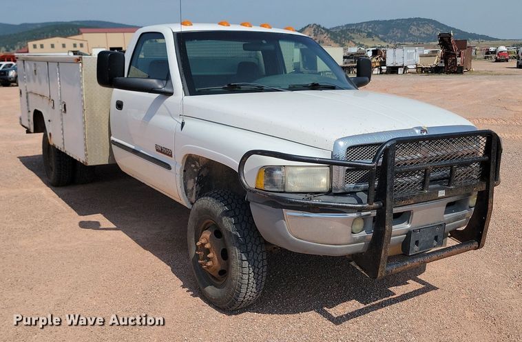 image for item OD9679 2001 Dodge  Ram 3500 utility bed pickup truck