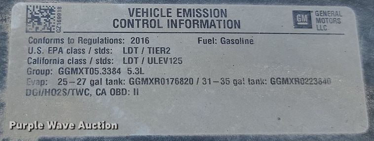 image for item OD9681 2016 GMC Sierra 1500 pickup truck