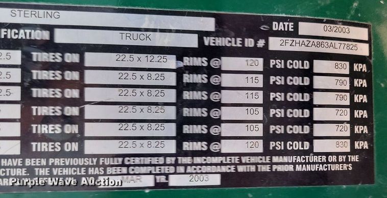 image for item OD9683 2003 Sterling  L9500 ready mix truck