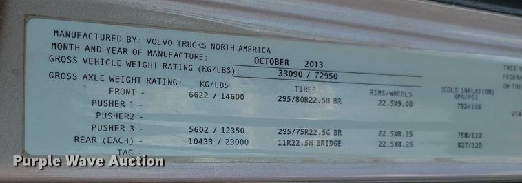 image for item OD9688 2014 Volvo  VNL semi truck