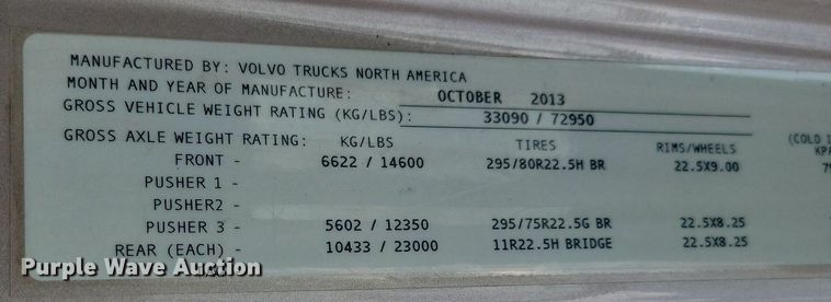 image for item OD9690 2014 Volvo  VNL semi truck