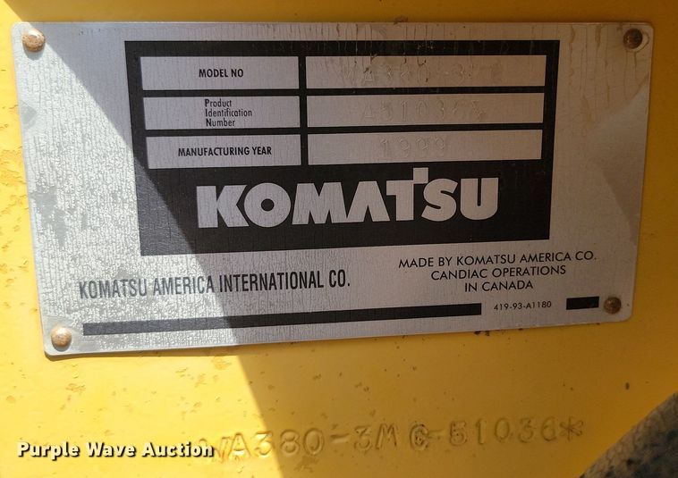 image for item OD9691 1999 Komatsu  WA380-3MG wheel loader