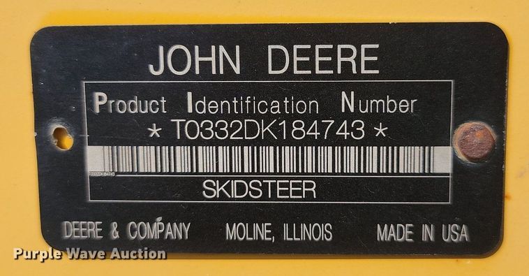 image for item OD9701 2010 John Deere  332D skid steer loader