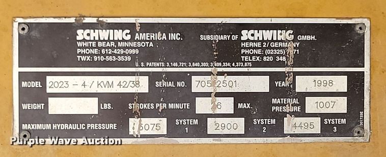 image for item OD9706 1998 Mack MR688S concrete pump truck