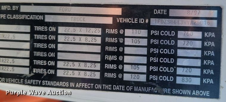 image for item OD9710 1998 Ford LT8513 ready mix truck