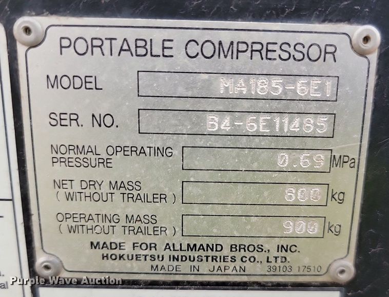 image for item OD9715 Allmand Maxi-Air 186 air compressor