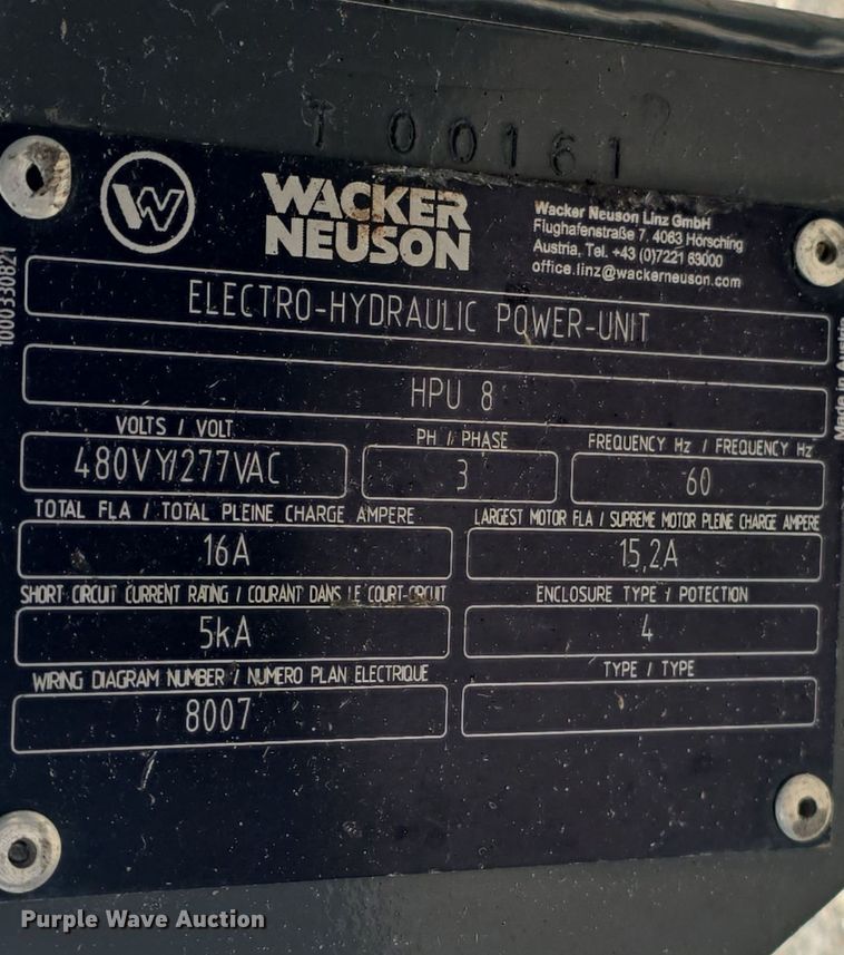 image for item OD9718 Wacker Neuson HPU8 hydraulic power unit